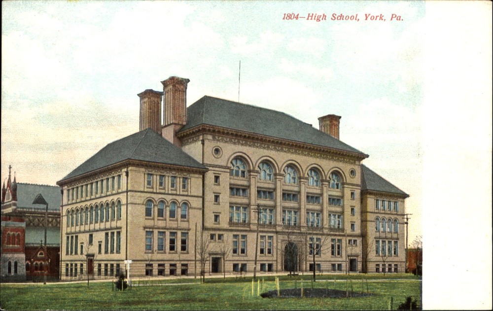 High School ~ York Pennsylvania PA ~ unused c1910 postcard