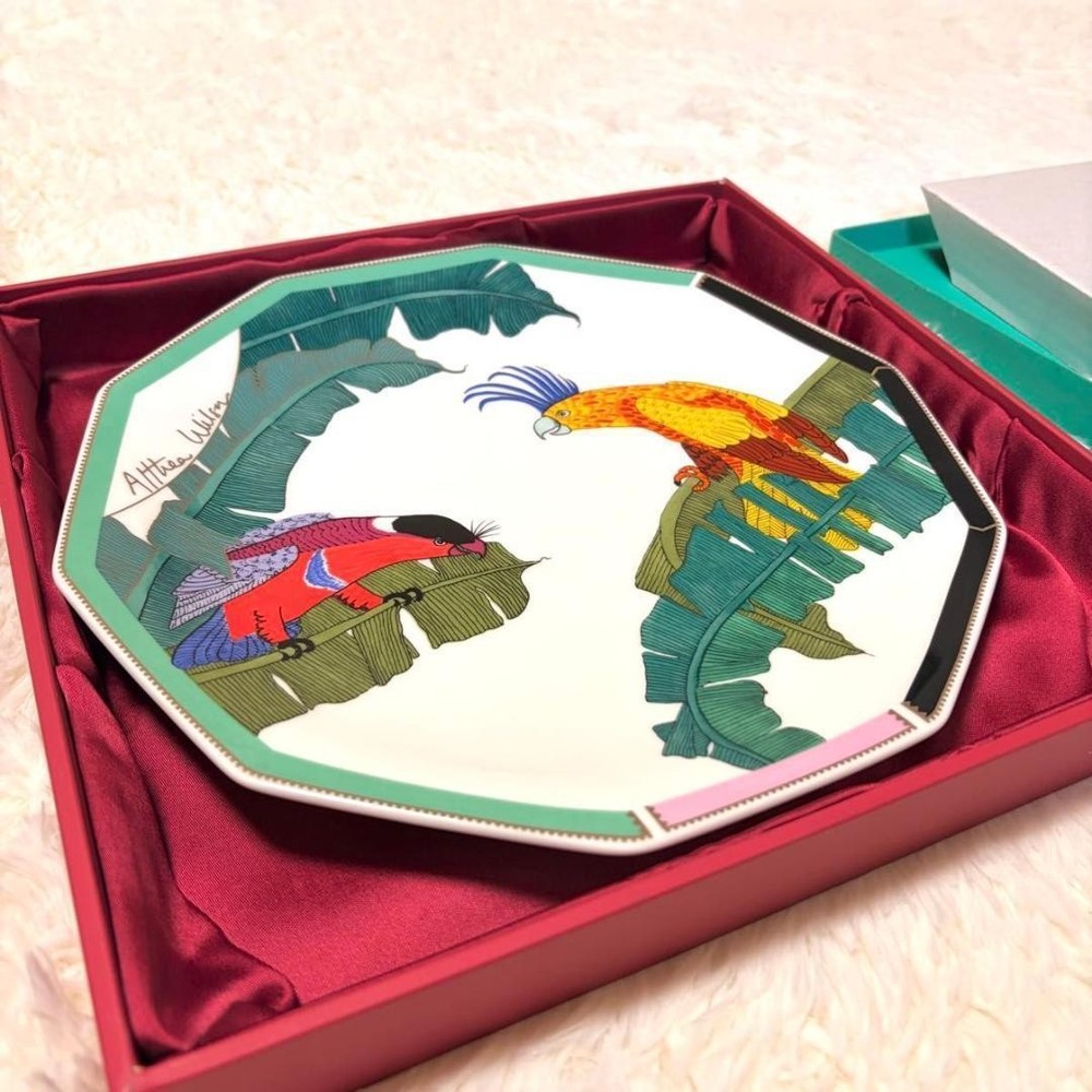 Hermès Balcon du Guadalquivir Plate Parrot Tropical with Box