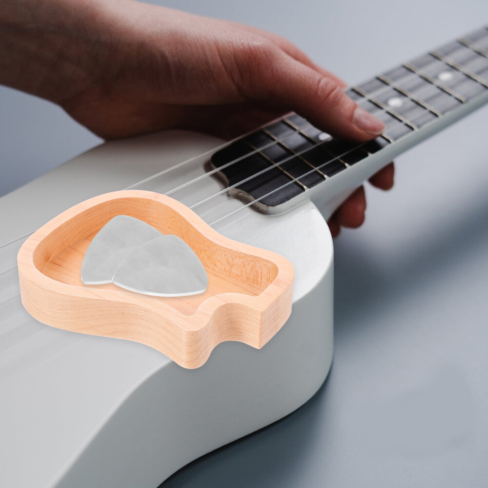 Wooden Guitar Pick Box Guitar Pick Punch Guitar Pick Holder Case
