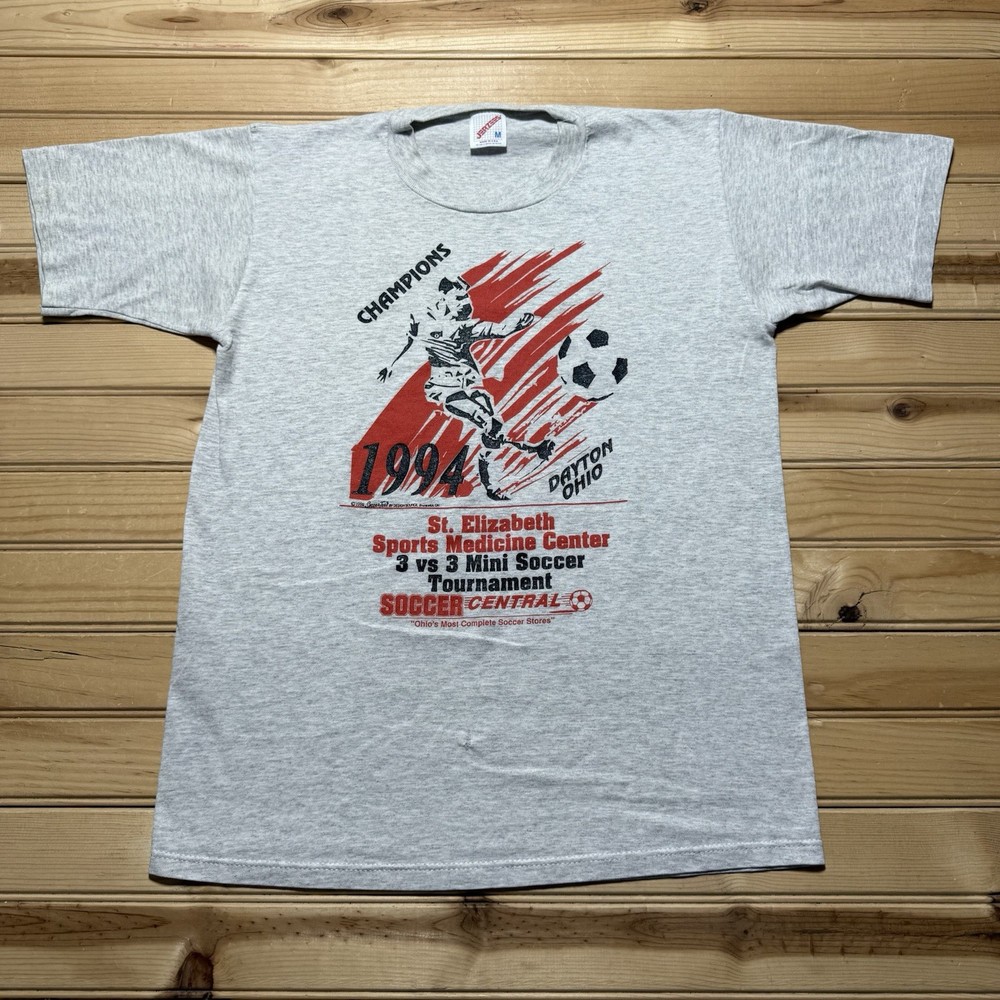 Vintage 90s 1994 Dayton Ohio 3 vs 3 Soccer Central Tournament Shirt Size Medium