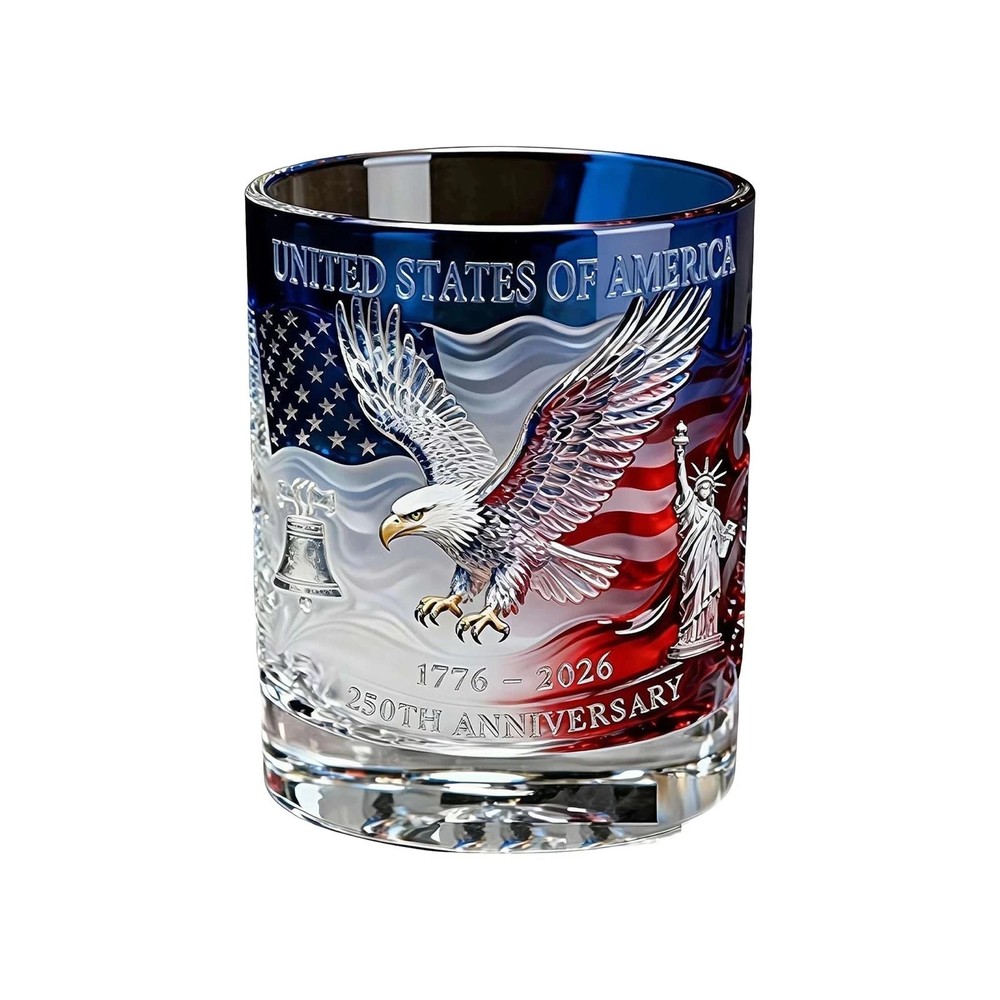 250th Anniversary Patriotic Whiskey Glass 1776-2006 Vintage Drinking Cup Gift