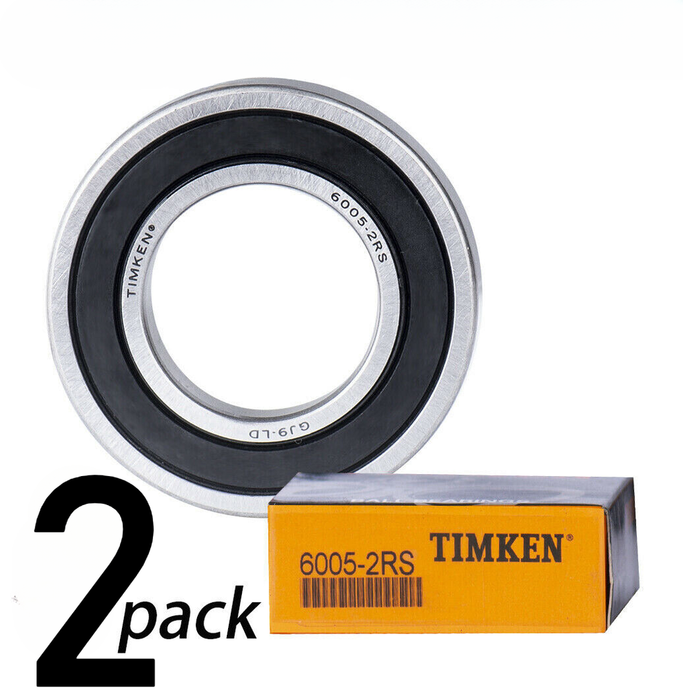 Timken 6005-2RS 25x47x12mm Double Rubber Seal Bearings 2 Pack Free Shipping
