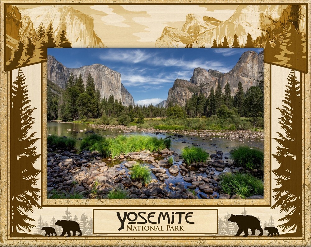 Yosemite National Park Laser Engraved Wood Picture Frame Landscape (4 x 6)