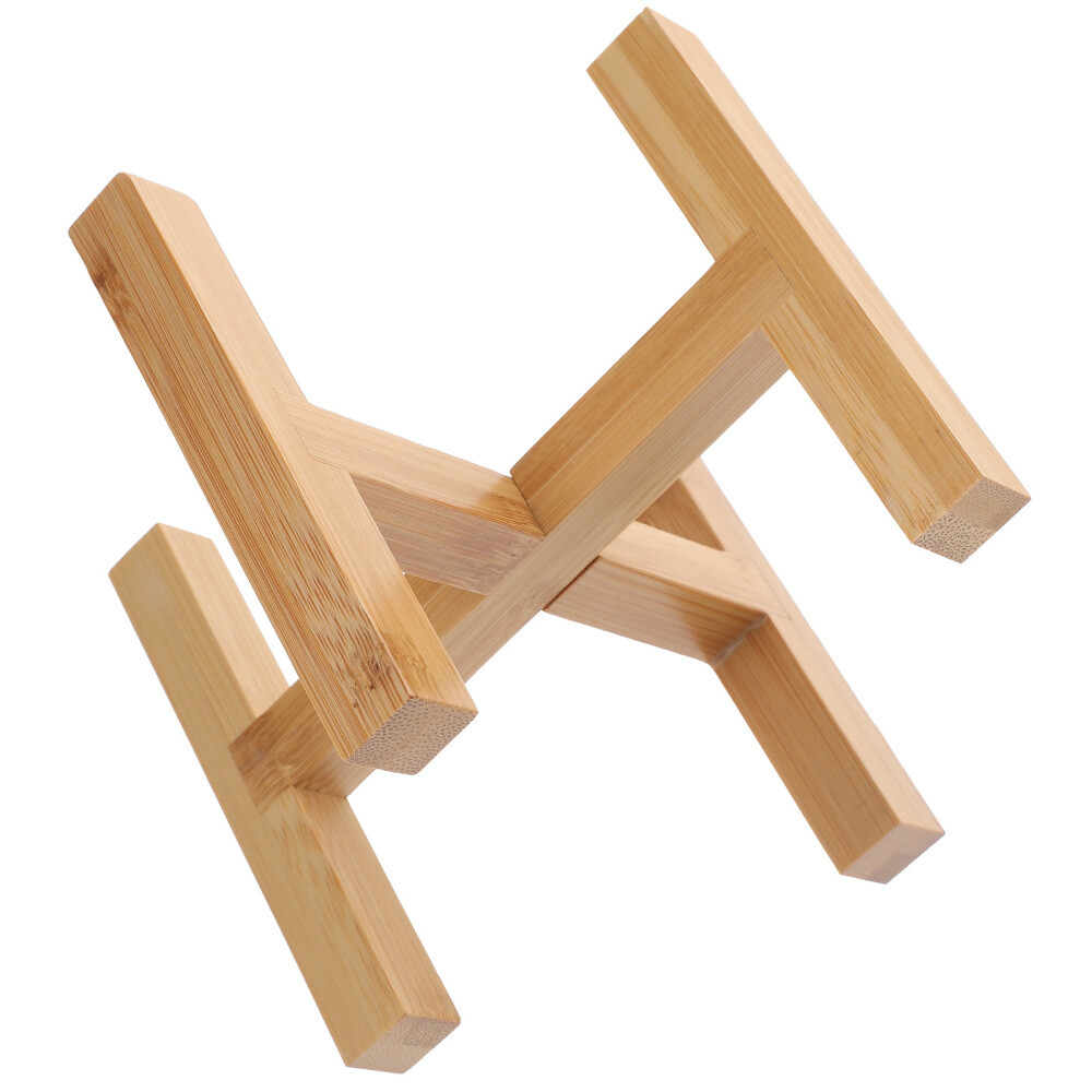 Plant Stand Galvanized Wooden Planter Bamboo Tray Outdoor Pot Rack