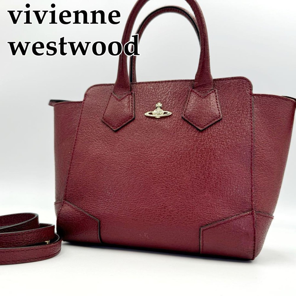 Vivienne Westwood 2way Tote bag Shoulder bag Orb Red Women Authentic Used VG