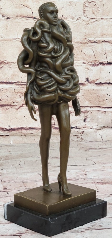 Art Deco Modern Art Designer Bronze Woman Covered with Snake Sculpture