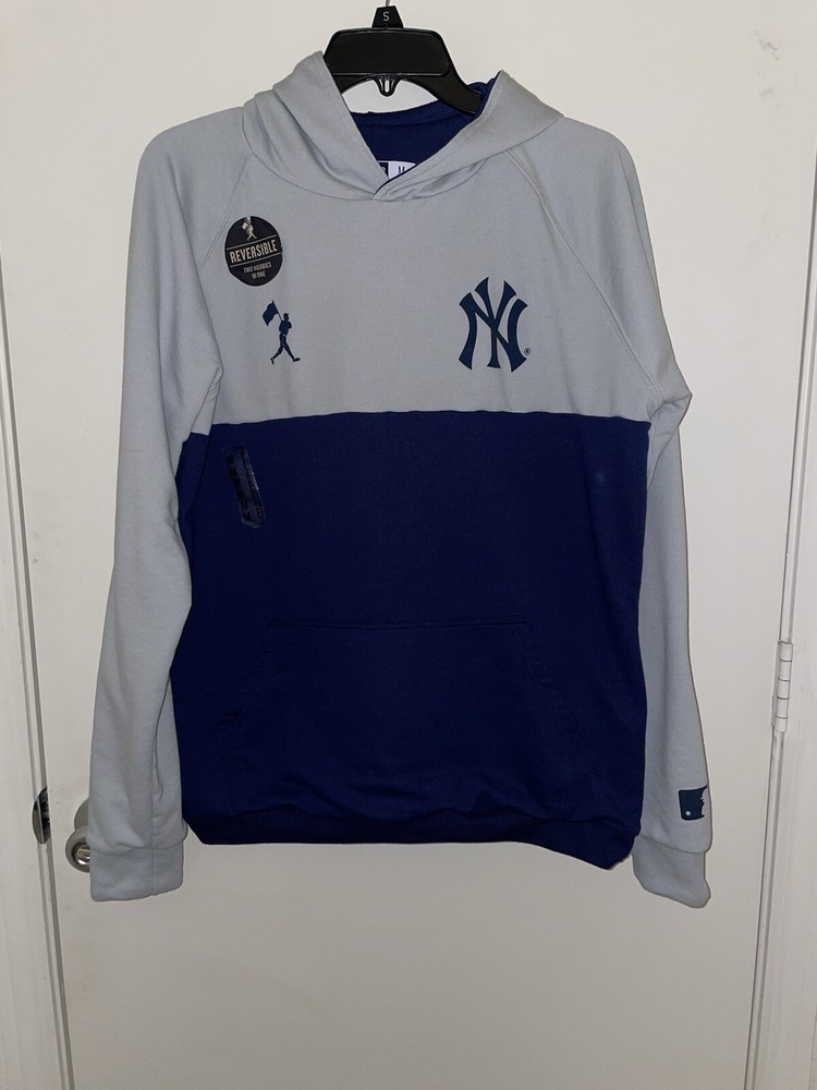 New York Yankees Reversible Baseball Hoodie Size M - Baseballism