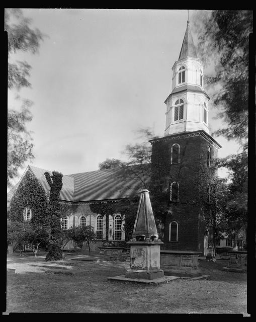 Williamsburg Virginia Bruton Parish Church 1930s Colonial Church Spire