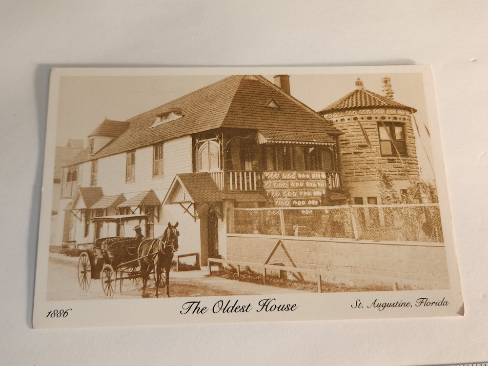 RARE NOS 1886 The Oldest House St Augustine Florida Vtg Postcard Unposted NEW FL