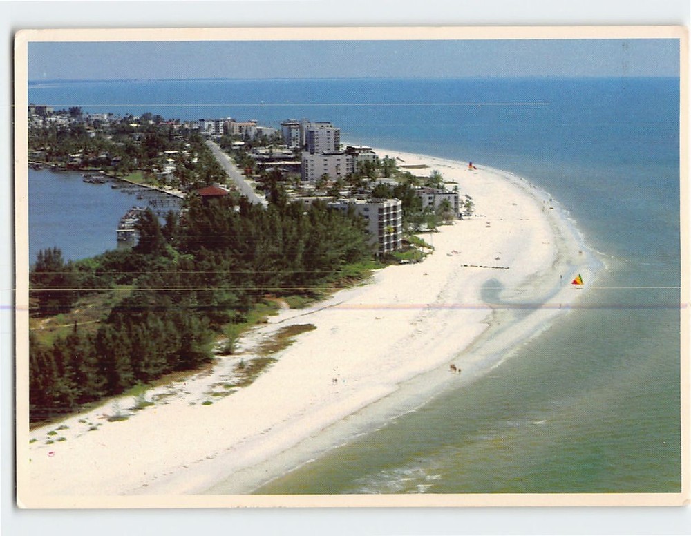 Postcard Aerial panoramic view Fort Myers Beach Florida USA