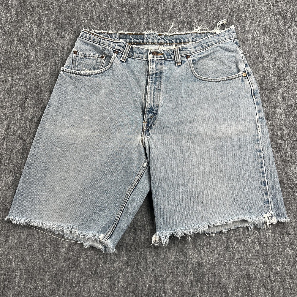 Vintage Levis 560 Loose Fit Jean Shorts Mens 38 Light Wash Denim Cut Off 90s