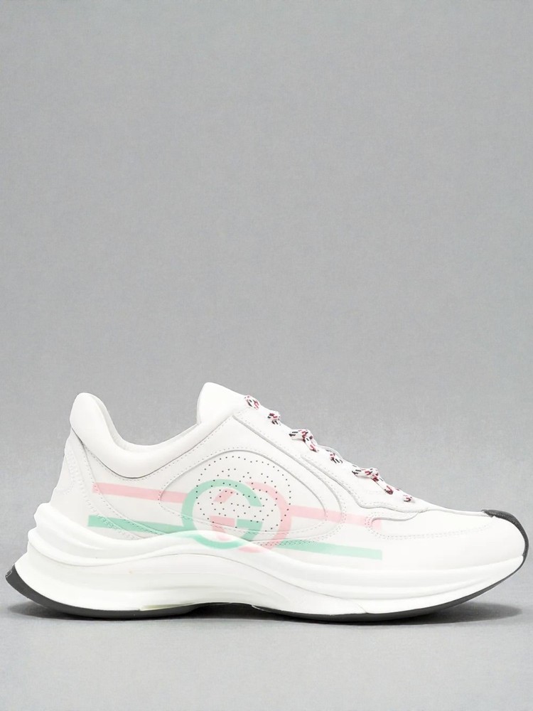 NIB Gucci Run Interlock GG Logo Leather Sneakers Shoes Size EU39.5 US9.5