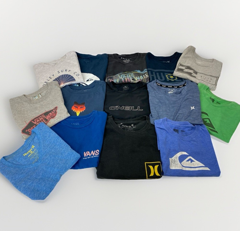 Lot Of 14 Surf Skate Brand Men’s S Small Graphic Print Crew Neck  T Shirt Pack