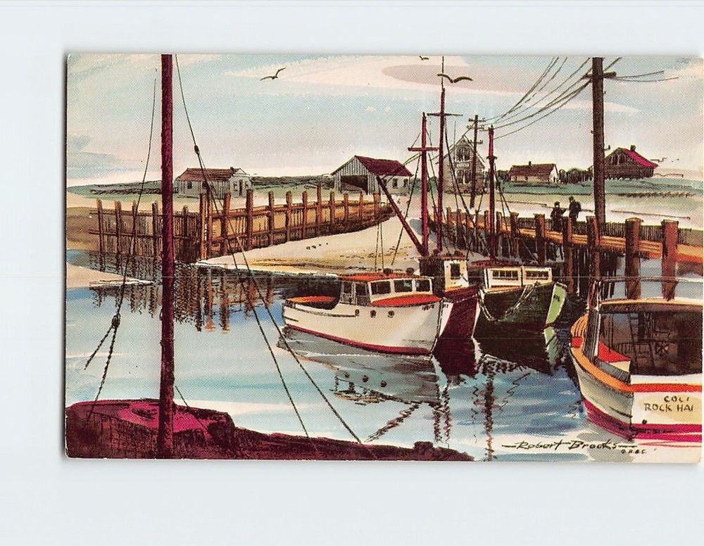 Postcard Rock Harbor Orleans By Robert Brooks Cape Cod Orleans Massachusetts USA