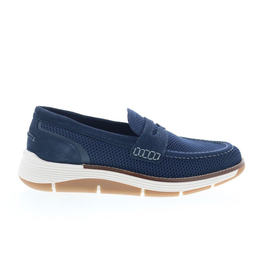 Rockport Lance RMLANCE Mens Blue Mesh Loafers & Slip Ons Penny Shoes
