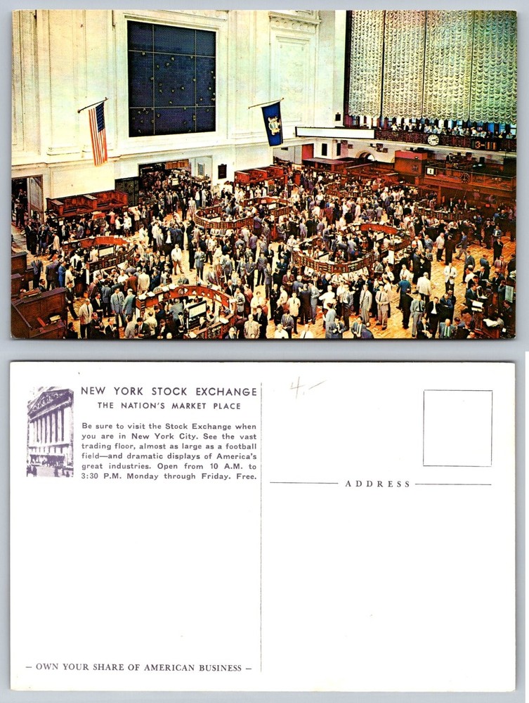 Vintage New York Stock Exchange Trading Floor Postcard NYSE Wall Street