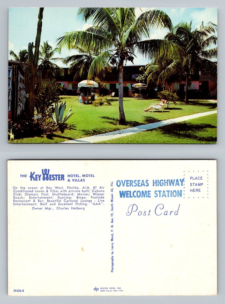 Key West, FL-Florida, Key Wester Hotel Motel & Villas Tropical VintagePostcard