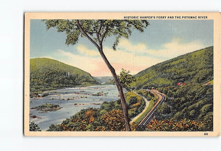 Postcard Historic Harpers Ferry And The Potomac River Harpers Ferry WV USA