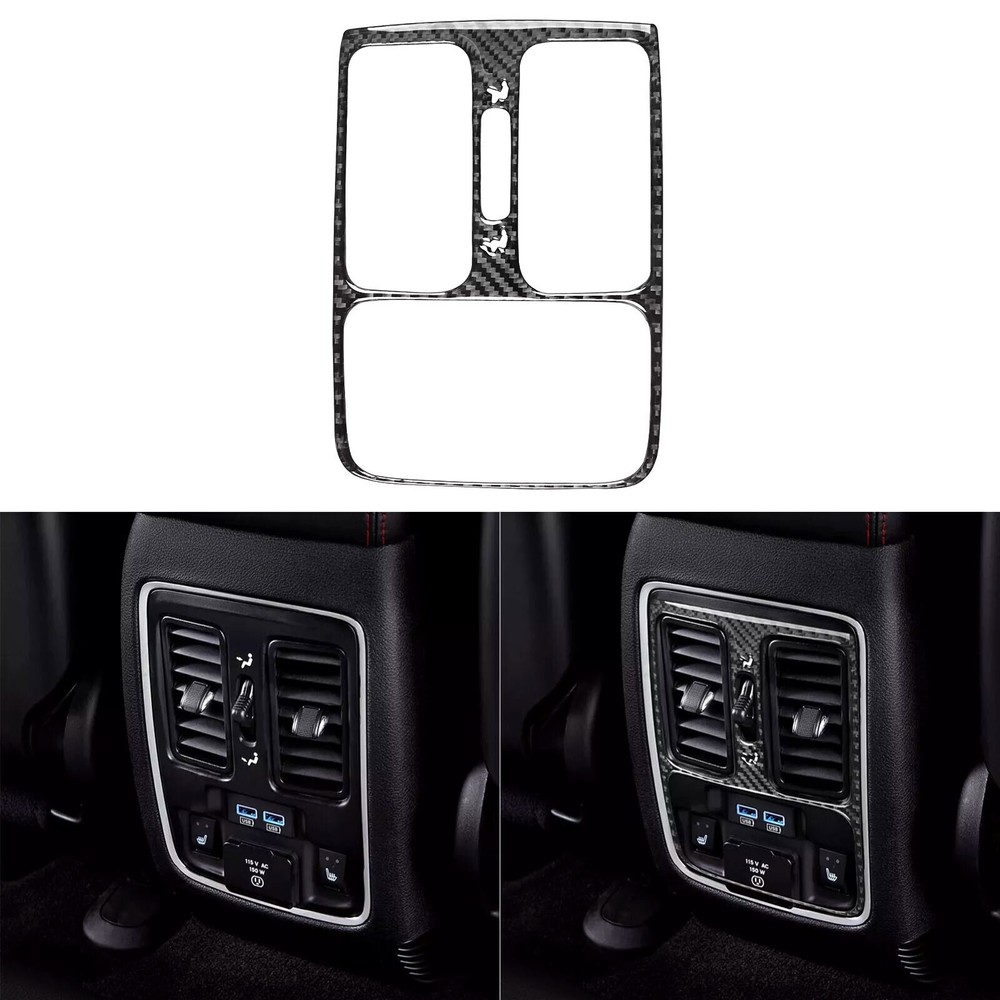 Real Carbon Fiber Rear Air Vent Outlet Panel Cover Trim For Dodge Durango 11-13
