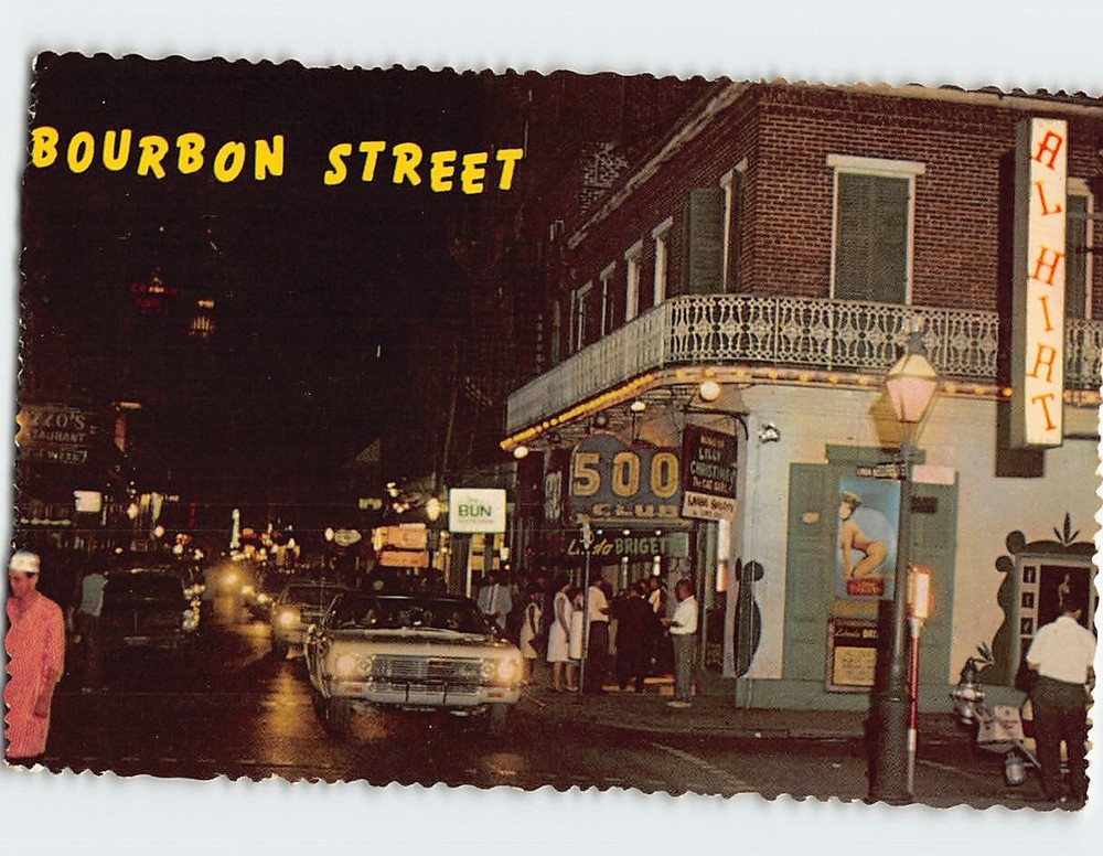 Postcard Bourbon Street Louisiana USA