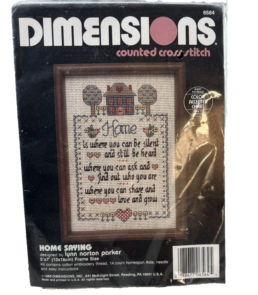 Dimensions Counted Cross Stitch Kit #6564 Home Granny-core Open pkg/New content