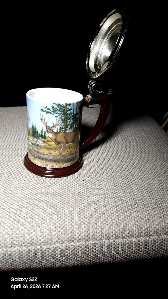 Franklin Mint The Official 10 Point Buck Collector Tankard Stein By Rick Fields