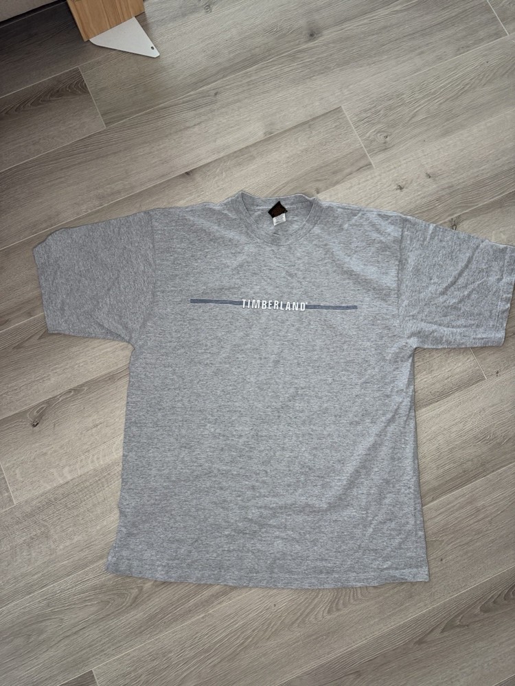 Vintage Timberland T Shirt Large Made in USA 90s Spell Out Logo