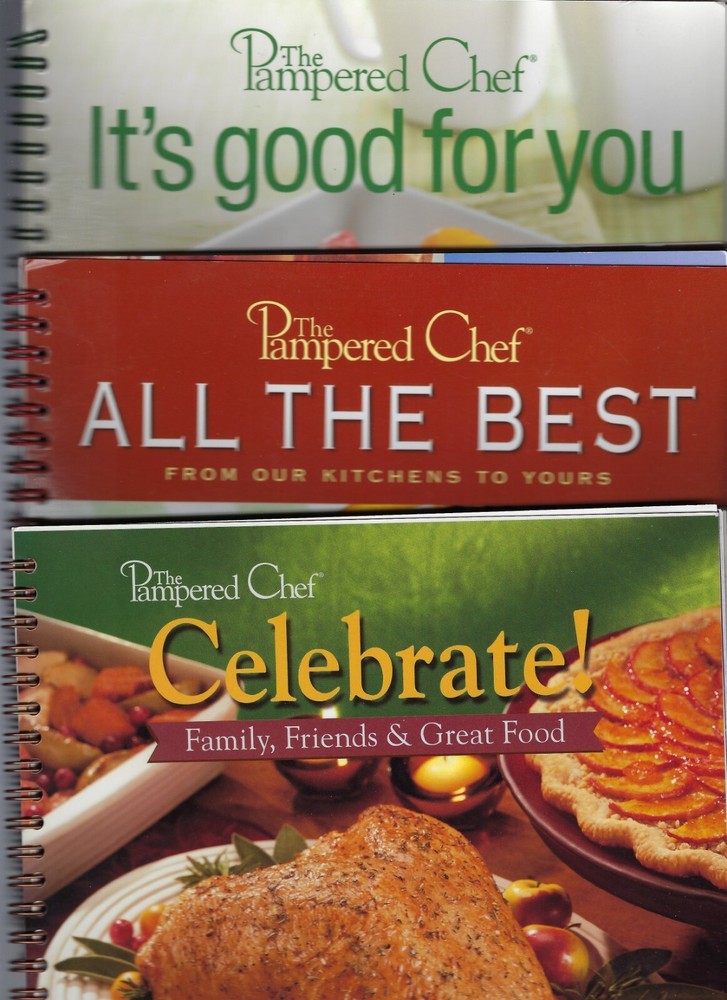 (3) The Pampered Chef ~ Celebrate!, All The Best & It's Good For You ~ Like New