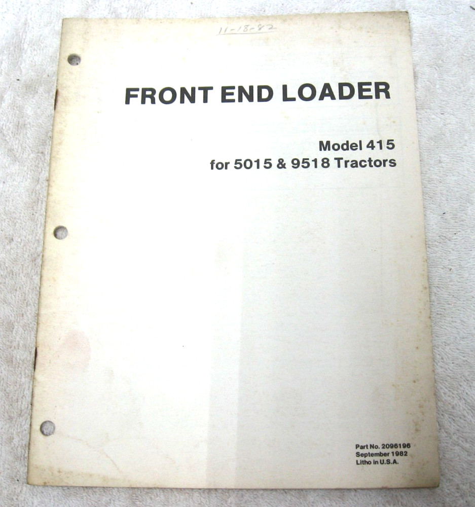 Vintage Allis Chalmers Tractor 415 Front End Loader  Operators Manual