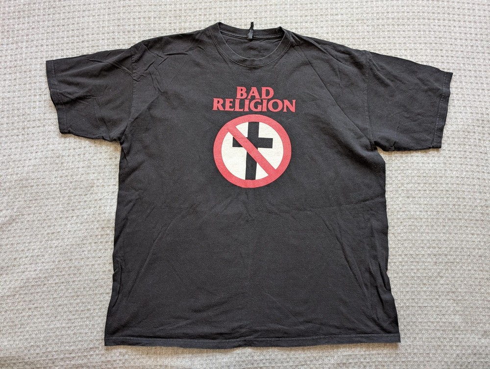 Bad Religion Shirt Mens 2XL Black Logo Punk Band Graphic Music Tee M&O Gold