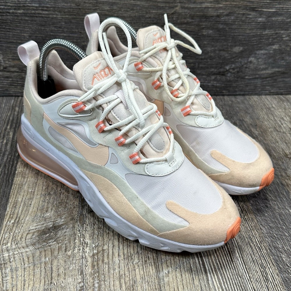 Nike Air Max 270 React Women's Running Shoes Size 8 Style CJ0619 103 Peach