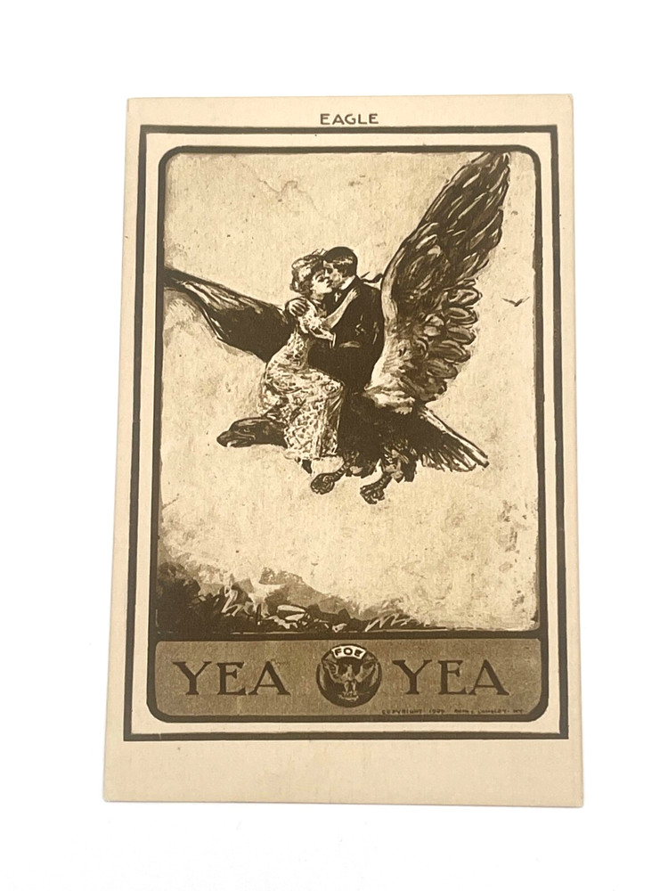 Antique FOE Yea Yea Eagle Postcard Fraternal Order of Eagles Unused Early 1900s