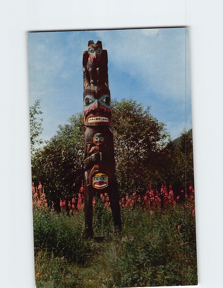 Postcard Totem Pole Alaska USA