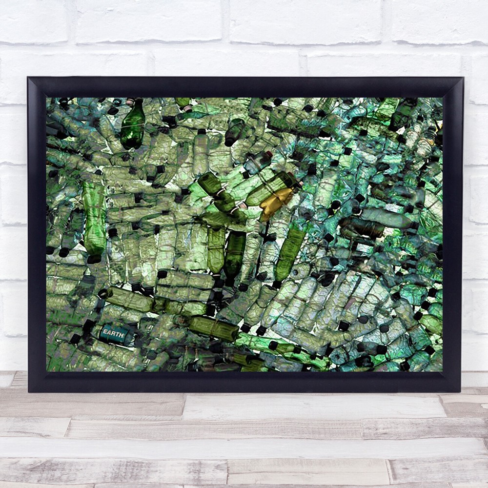 Earth Bottles Plastic Netherlands Green Pollution Environment Wall Art Print