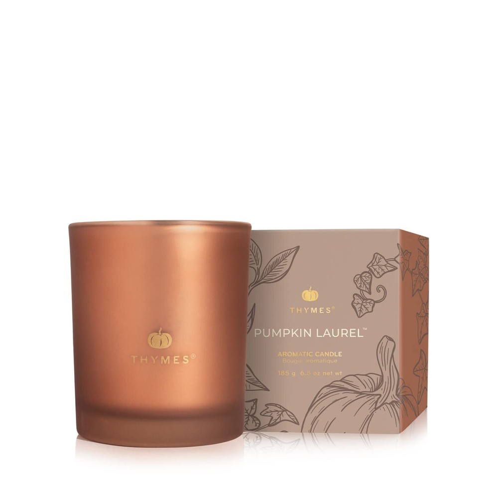 6.5oz Burnt Orange Pumpkin Laurel Fall Scented Candle Luxury Home Fragrance