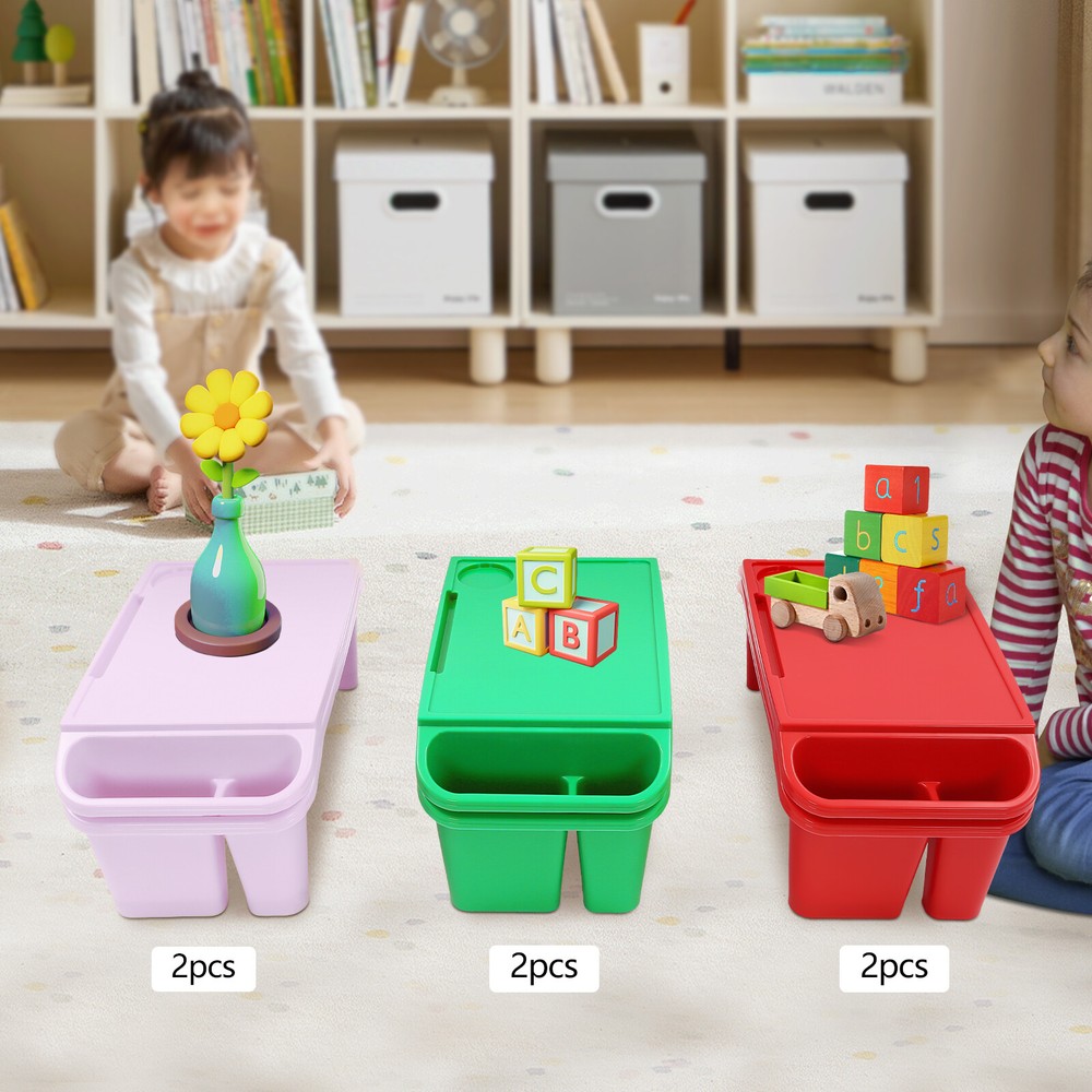 6-piece kids lap desk tray with side slots for breakfast or laptops