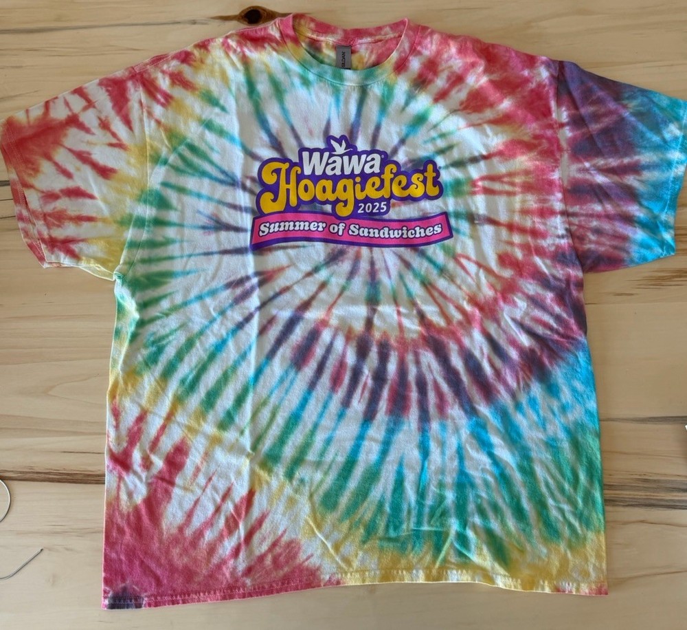 Wawa 2025 Hoagiefest Tie Dye Adult Shirt Size 2XL