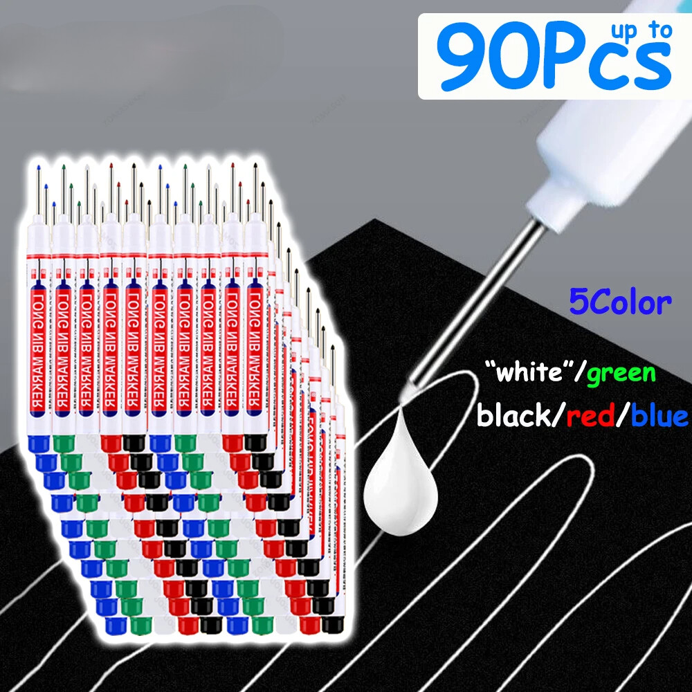 White 2cm Woodworking Deep Hole Marker Pens for Metal Carpenters  