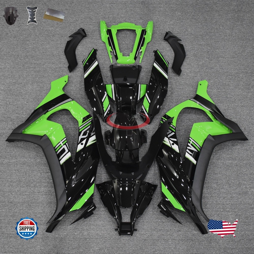 Green Black ABS Injection Fairing Kit For Kawasaki Ninja ZX10R 2011-2015 2013 14