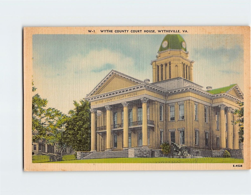 Postcard Wythe County Court House Wytheville Virginia USA