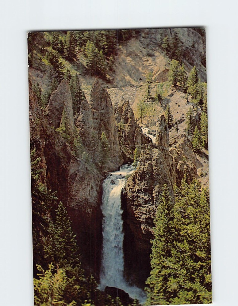 Postcard Tower Falls in Yellowstone National Park Wyoming USA
