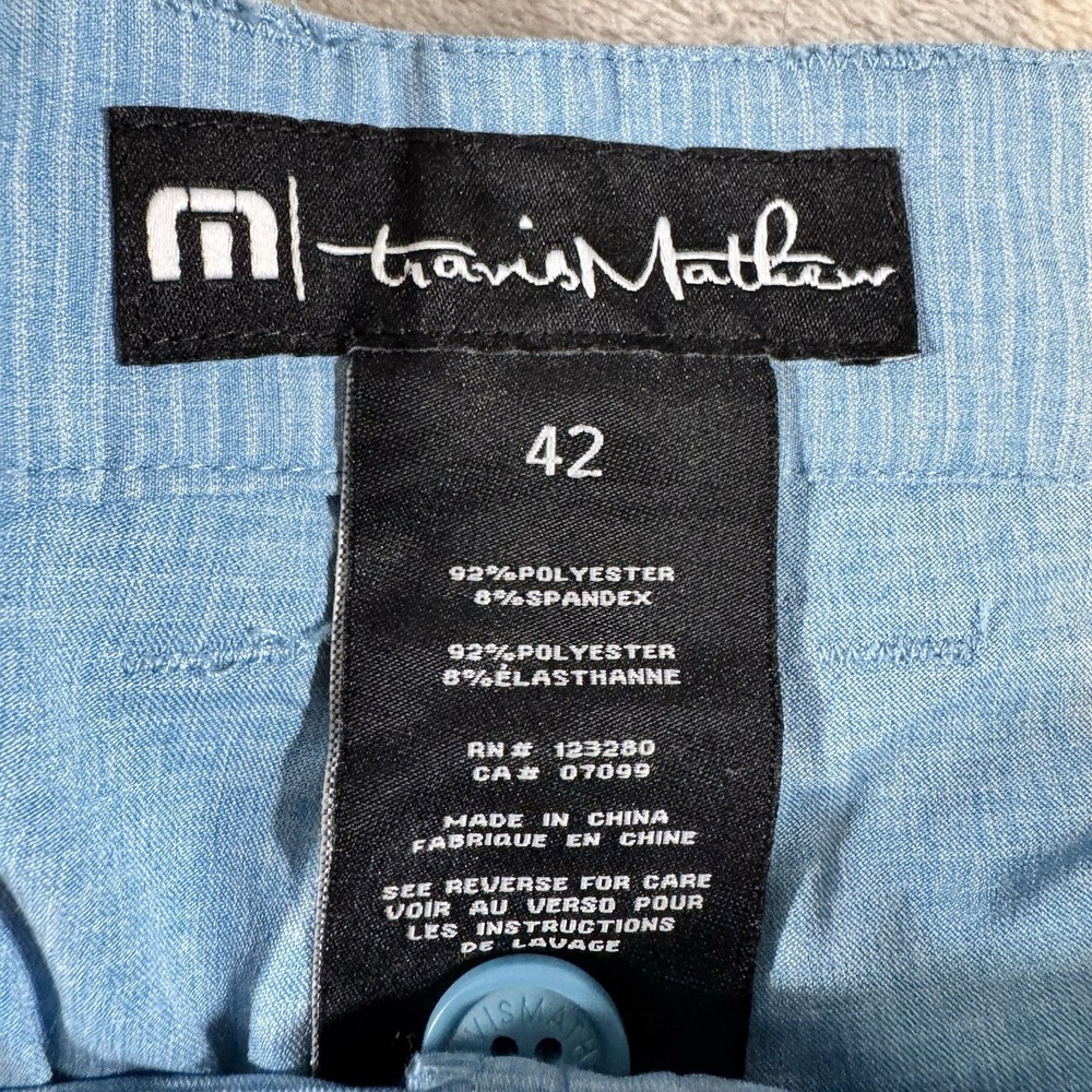 Travis Mathew Mens Size 42 Performance Golf Shorts Stretch Blue