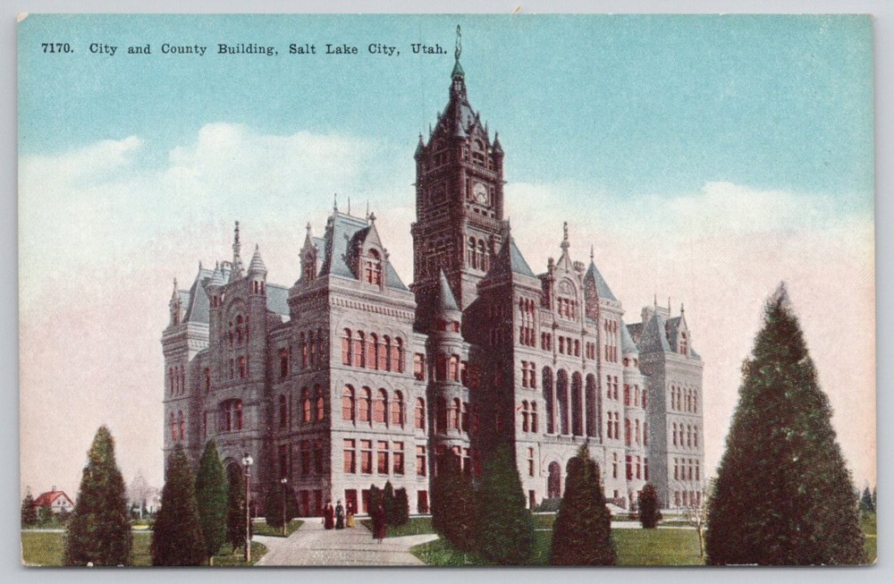 Salt Lake City Utah City and County Building Vintage Postcard