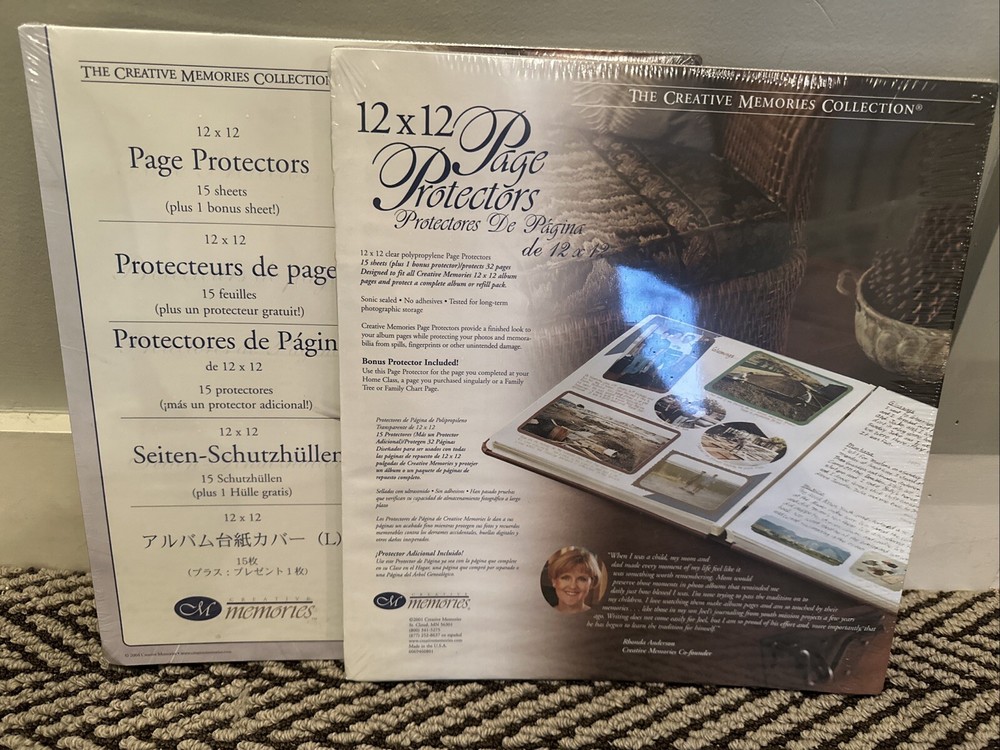 Protectores de página Creative Memories 12x12 álbum de recortes 15 hojas - Nuevo en paquete.
