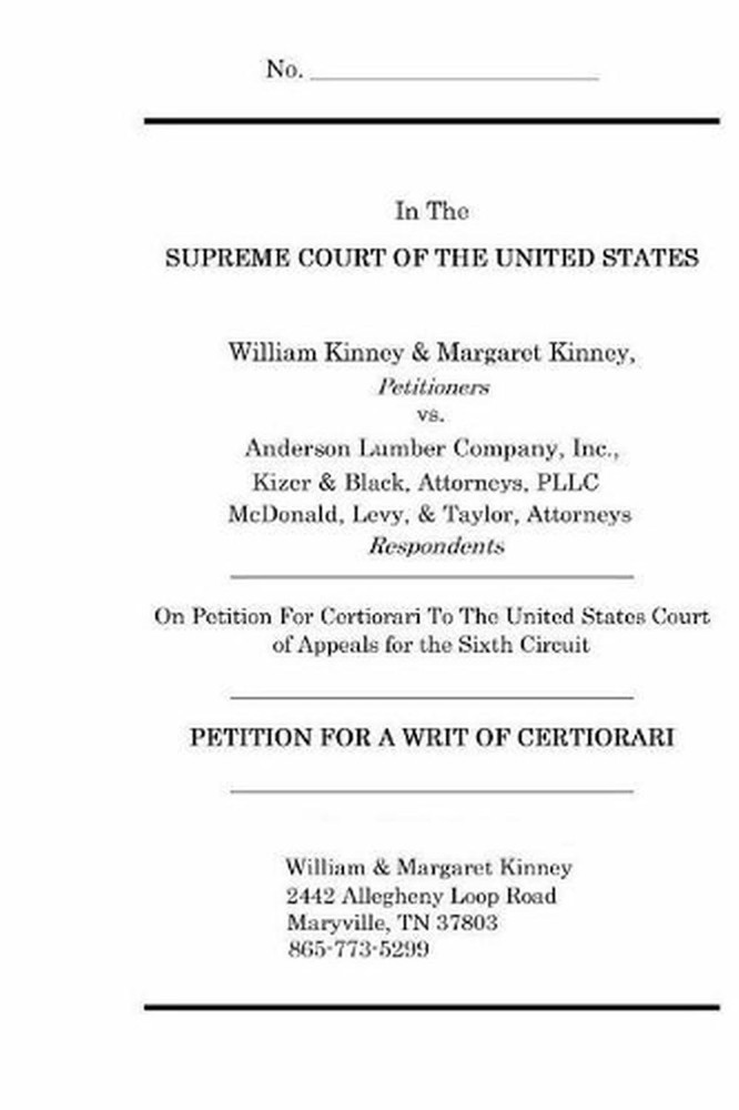 Petition for a Writ of Certiorari by William Kinney (English) Paperback Book