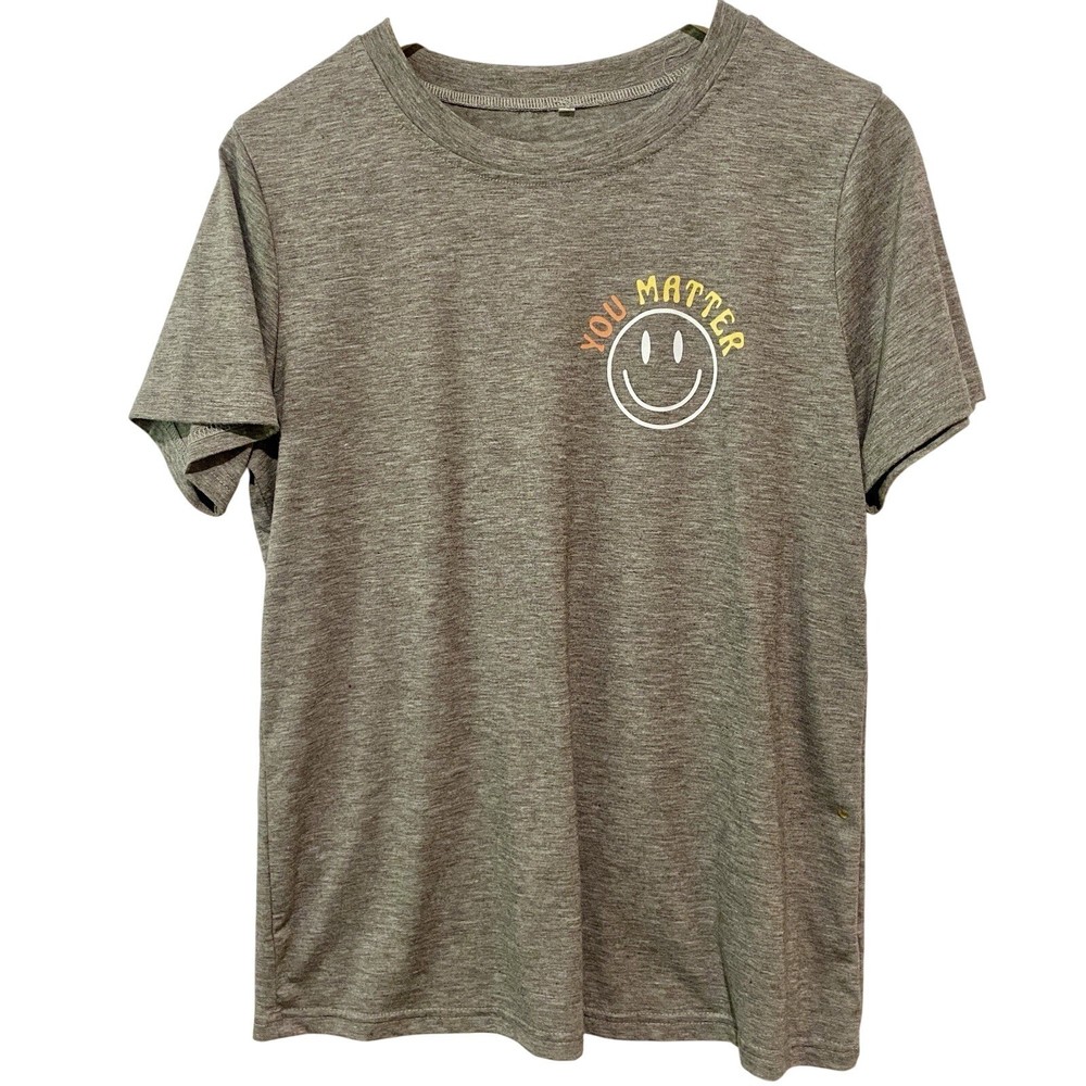'You Matter' Graphic Print Short Sleeve Gray T-Shirt Women's Size Medium