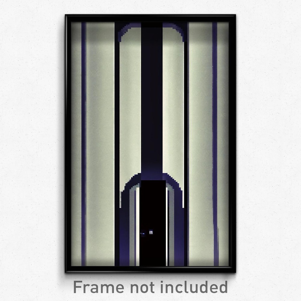 8 Bit Psychedelic Pixel Art Poster - Dizzying Trapdoor Video Game Print