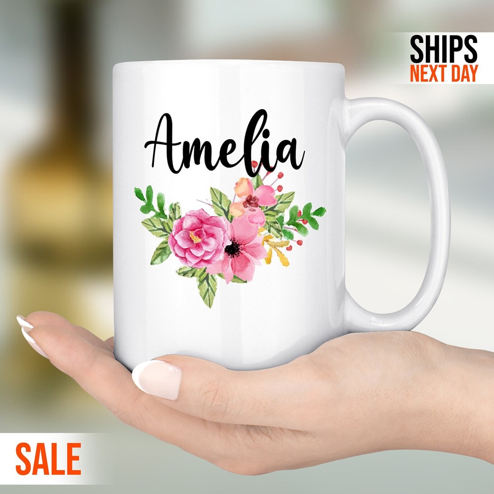 Floral Name Mug Personalizedmug Best Mum Mug Gift For Her Gift Mug For Her