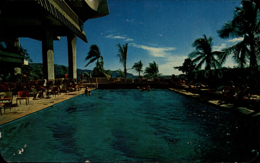 Hotel Paraiso Marriott Acapulco Mexico Pool vintage postcard b525