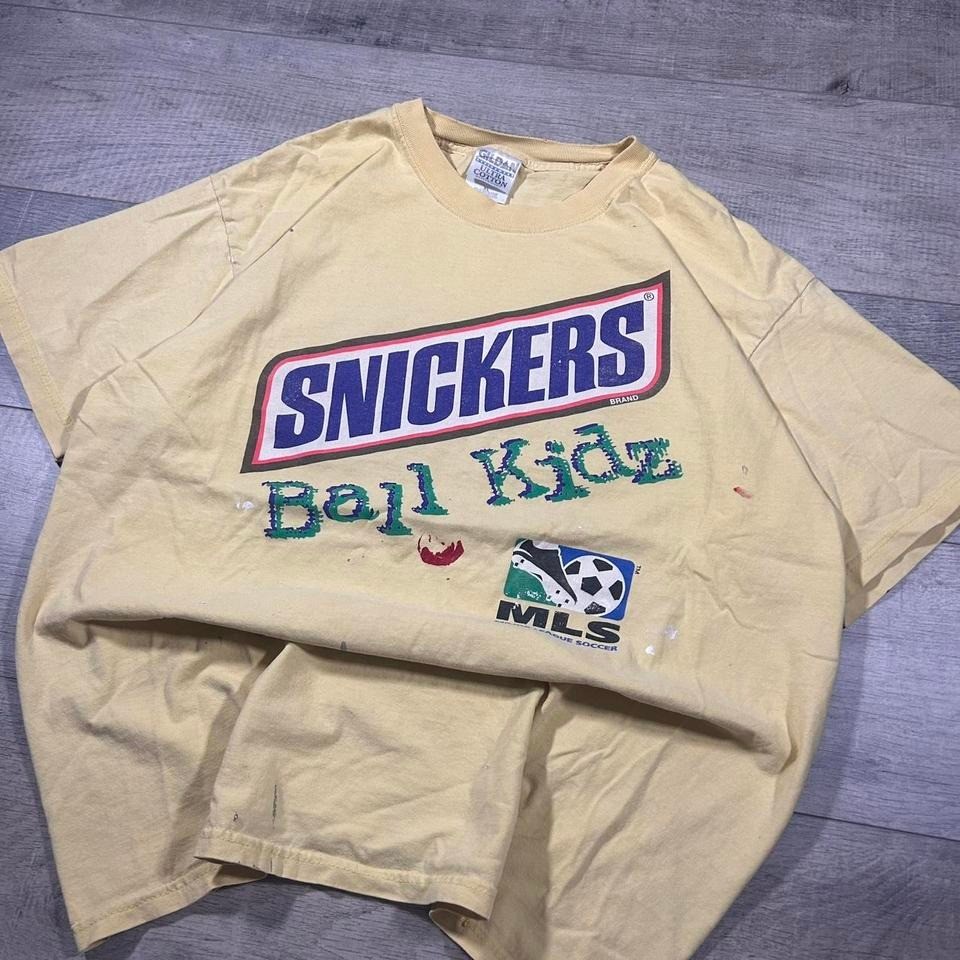 vintage Y2Kdistressed soccer, MLS Snickers promo T-shirt size XL